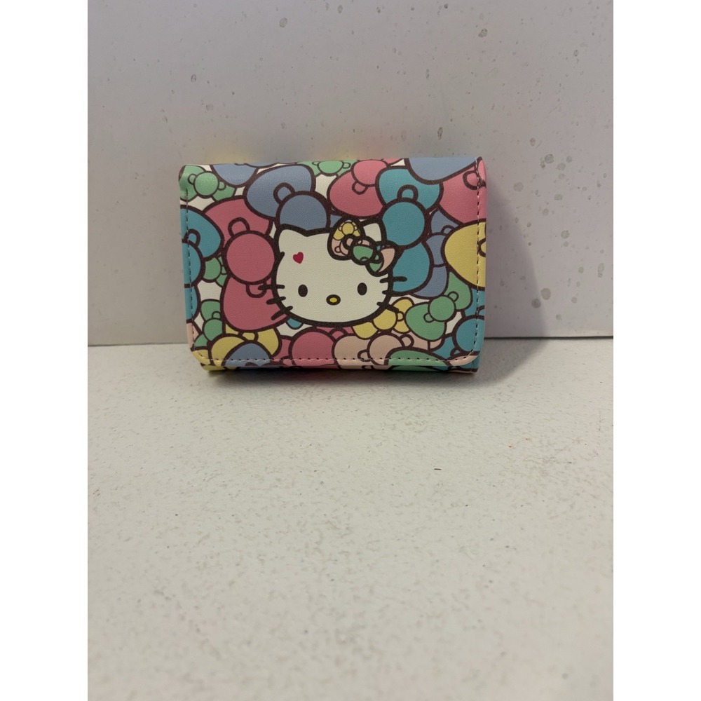 HELLO KITTY Colorful Bow Pink Wallet Cardholder Kawaii